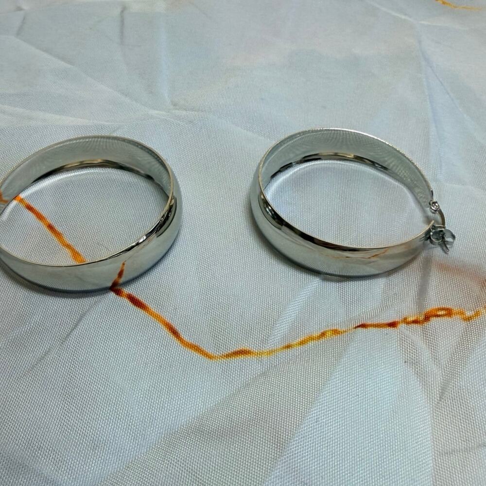 Silver Hoop Earrings New!